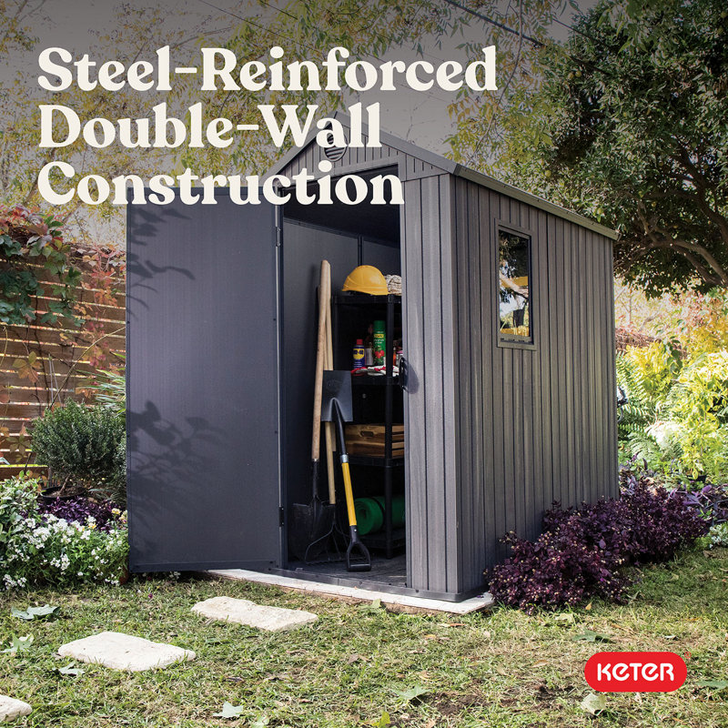 Keter Darwin 4 ft. W x 6 ft. D Durable Resin Outdoor Storage Shed